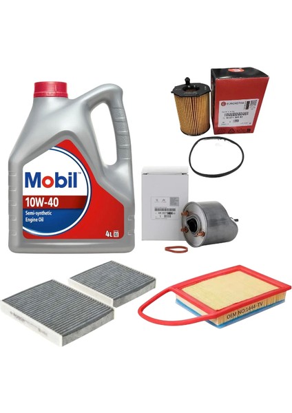 Peugeot 207 1.4 Hdi Euro 4 Periyodik Yağ Filtre Bakım Seti 5'li