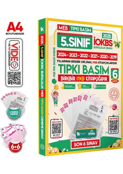 2025 5.Sınıf YENİ SİSTEM İOKBS BURSLULUK ALTIN PAKET Deneme Seti ve Çıkmış Soru Bankası Çözümlü