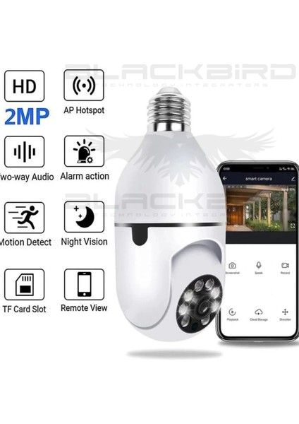 2 Mp Wifi Ptz Ampül Kamera O-Kam 4045
