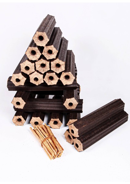 Özel Pres Briket Şömine Odunu 50 kg Çıra Hediyeli fırsatları