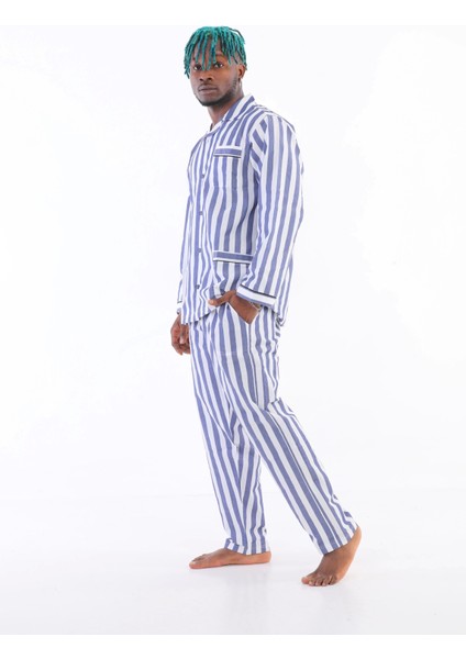 4007 Uzun Kol Çizgili Gaffur Erkek Pijama Takım modelleri