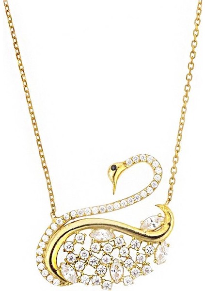 Kuğu Gümüş Kolye SB505, 925 Ayar Kadın Gümüş Kolye