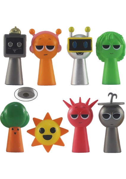 8 cm Sprunki Karakter Oyuncakları 8 Parçalı Set Kalem Kutusu Dekorasyonu Olarak Kullanılabilir (Yurt Dışından)