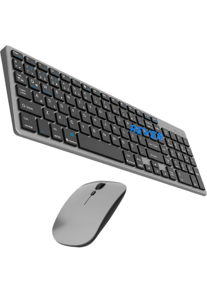 Şarj Edilebilir Kablosuz Klavye Mouse Set Bluetooth + USB Alıcı Bağlantı