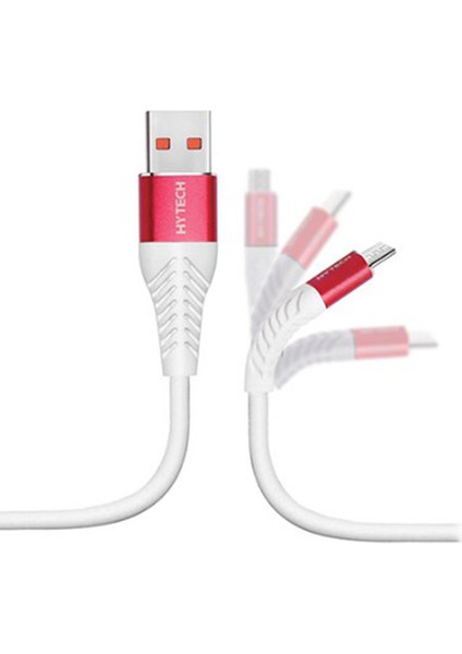HYX230 1.2m 3A Micro Usb,beyaz-Krmz