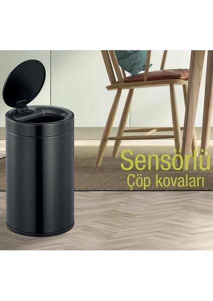 Sensörlü Çöp Kovası 6 Lt Siyah