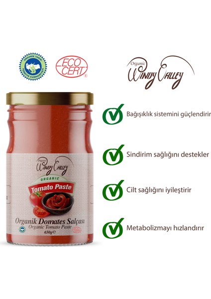 Domates Salçası 2'li Paket (650gr+650gr) İlave Tuz İçermez