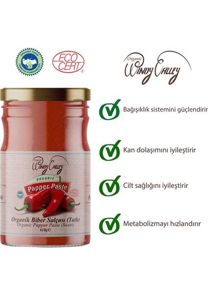 Biber Salçası (Tatlı) (610 gr) İlave tuz içermez