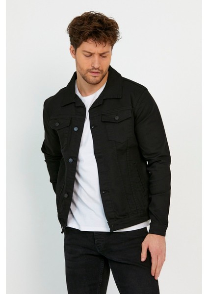 Erkek Ön Cep Detaylı Oversize Buz Mavi Kot Ceket modelleri