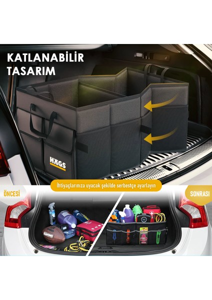 Araba Bagaj Çantası, Araç Içi Düzenleyici Organizer, Düzenleyici, Oto Aksesuarları 50LT- Siyah