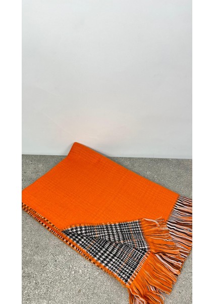 Çift Taraflı Ekoseli Yünlü Omuz Şalı - 70X190CM - Kışlık Şal fiyatları