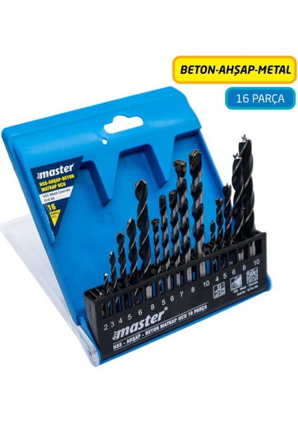 530850 Beton/ahşap/metal Matkap Ucu Seti - (16 Parça)