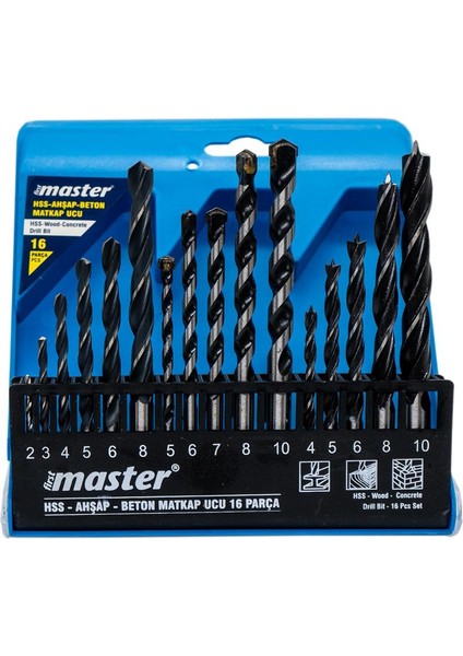 530850 Beton/ahşap/metal Matkap Ucu Seti - (16 Parça) fırsatları