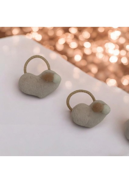 Ponpon Detaylı Peluş Kalpli Kız Çocuk Bağlamalı Toka