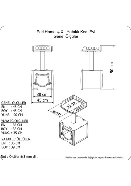 Yataklı Kedi Evi XL