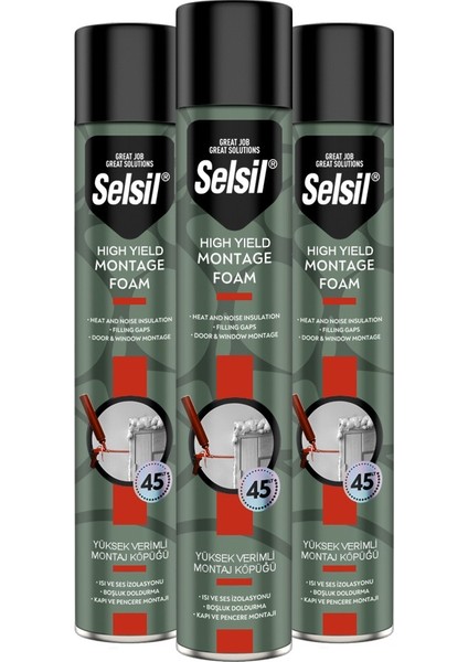 Selfoam Polyüretan Yüksek Verimli Montaj Dolgu Köpüğü 750 Ml/ 850 gr (2659) - 3 Adet