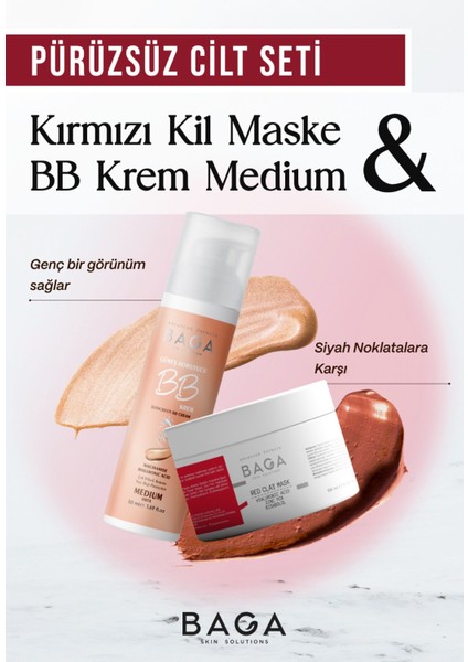 Kırmızı Kil Maske & Bb Krem Medium Ikili Set