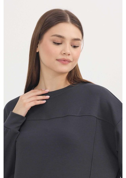 3000 Bisiklet Yaka Parçalı Sweat Antrasit indirimleri