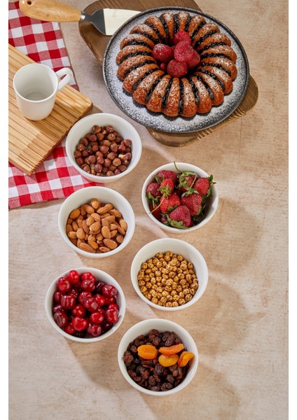 10 cm Beyaz Porselen Kase 6'lı Set | Çerezlik, Mezelik, Tatlı ve Kahvaltı Sunumları Için Ideal | Şık ve Dayanıklı Tasarım fırsatları