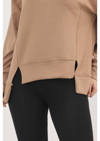 3000 Bisiklet Yaka Parçalı Sweat Camel fırsatları