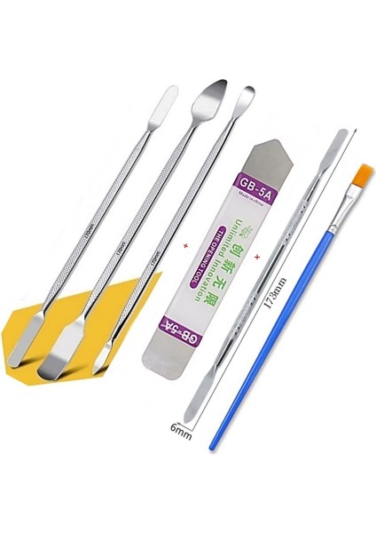 Cep Telefonu/tablet Pc Metal Sökme Çubuk Fırça Tamir Metal 6lı GB-5A Onarım Seti