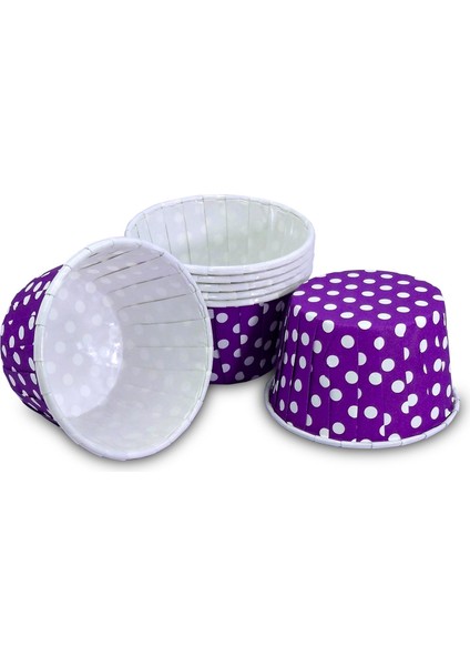 Mor Puantiyeli Muffin Kek Kapsülü 50'li x 5 Paket