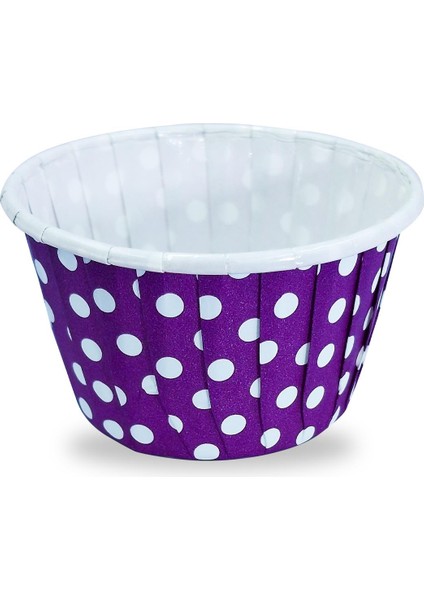 Mor Puantiyeli Muffin Kek Kapsülü 50'li x 5 Paket
