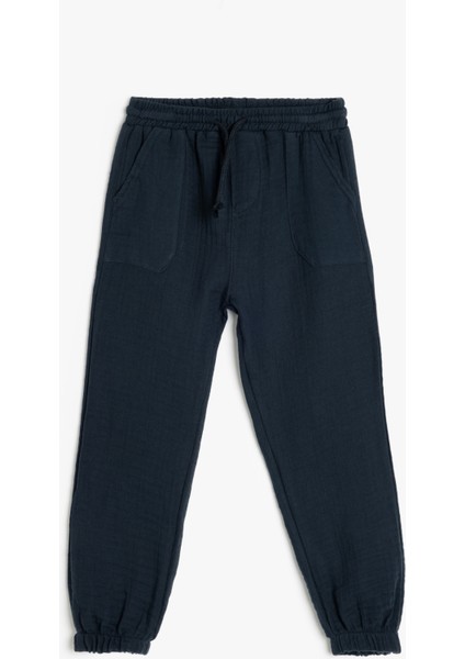 Pamuklu Beli Bağlamalı Cep Detaylı Basic Jogger Pantolon
