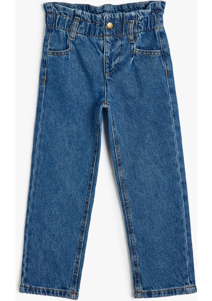 Kot Pantolon Cepli Beli Lastikli - Regular Jean