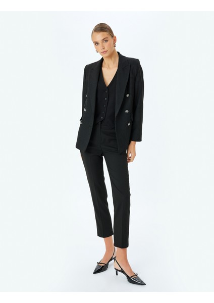 Yüksek Bel Slim Fit Cigarette Pantolon