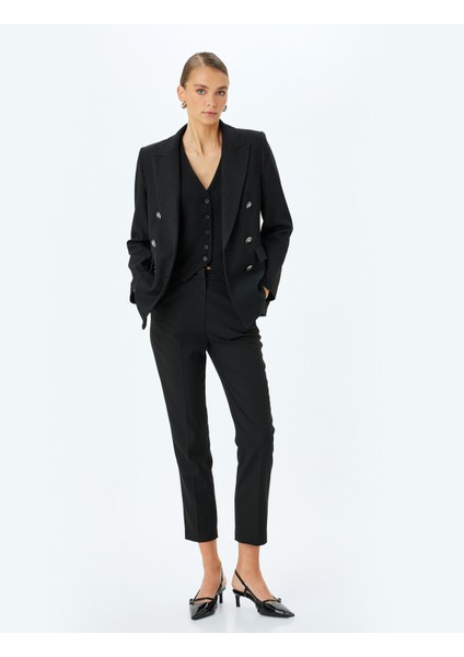 Yüksek Bel Slim Fit Cigarette Pantolon