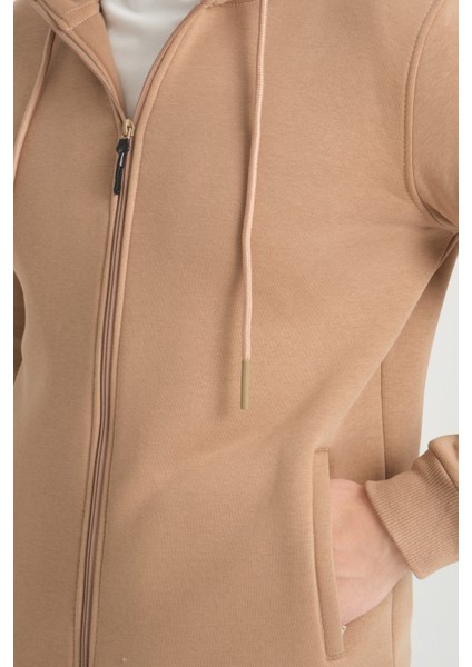 3 Iplik Fermuarlı Kapşonlu Sweatshırt 6052