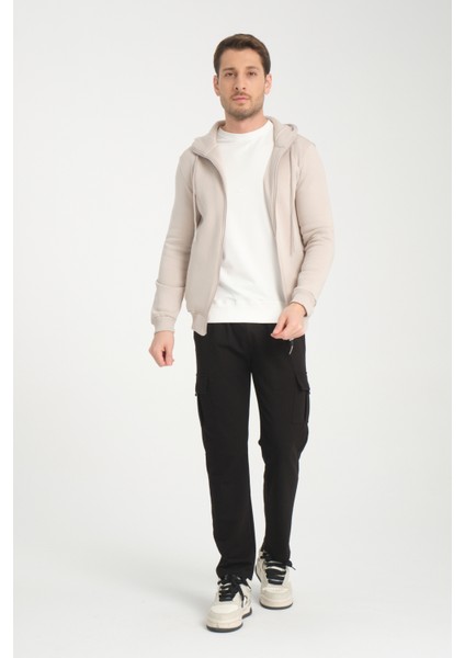 3 Iplik Fermuarlı Kapşonlu Sweatshırt 6052