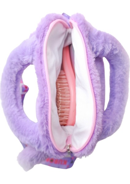 Kuromi Yumuşak Peluş Tüylü Tek Bölmeli Fermuarlı Küçük Omuz Askılı Çocuk El Çantası fiyatları