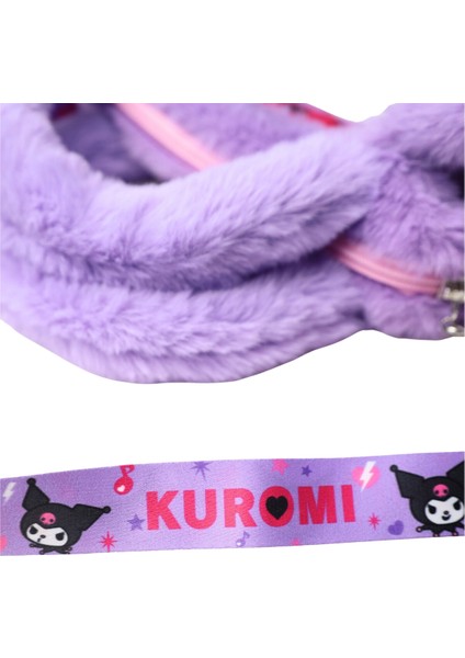 Kuromi Yumuşak Peluş Tüylü Tek Bölmeli Fermuarlı Küçük Omuz Askılı Çocuk El Çantası fırsatları