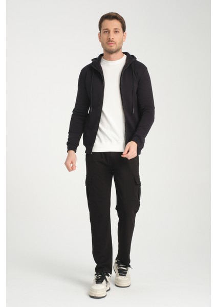 3 Iplik Fermuarlı Kapşonlu Sweatshırt 6052