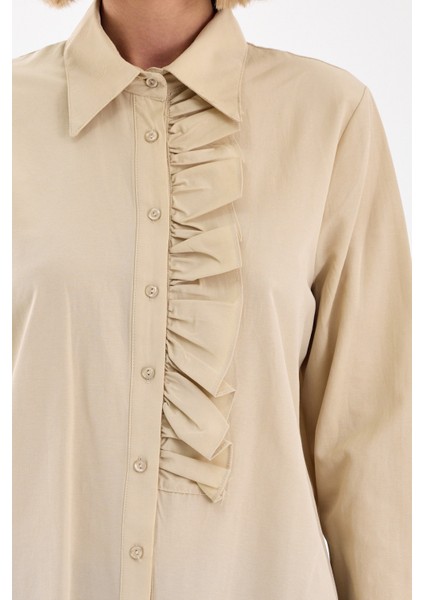 Basic Fırfır Detaylı Uzun Kollu Kadın Gömlek indirimleri