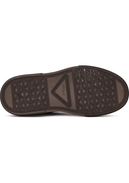 Erkek Siyah Bağcıklı Kalın Tabanlı Deri Sneaker 24WFD611118