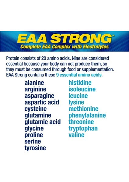 Eaa Strong 9 Essential Amino Acids Bcaas Electrolytes Ozelsporcugıdaların'dan 308GR. Usa MENŞEI.3739