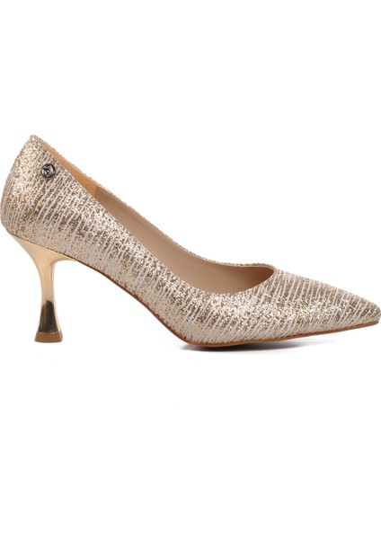 Altın Kadın Topuklu Ayakkabı modelleri