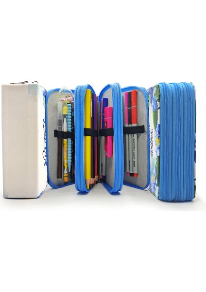 Kalem Kutusu Lotus Positive Vibes Kawai Organizer Kalemkutu Vegan Deri Üç Bölmeli Kalemlik Mavi indirimleri