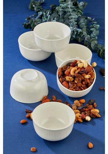 10 cm Beyaz Porselen Çerez ve Sunum Kasesi 6'lı Set | Şık ve Dayanıklı Tasarım