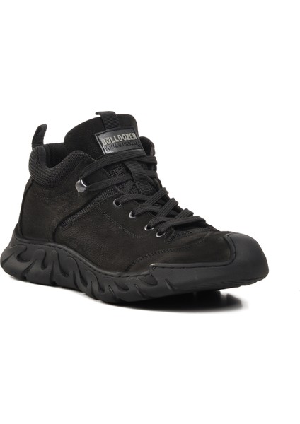 Siyah Nubuk Hakiki Deri Erkek Günlük Ayakkabı