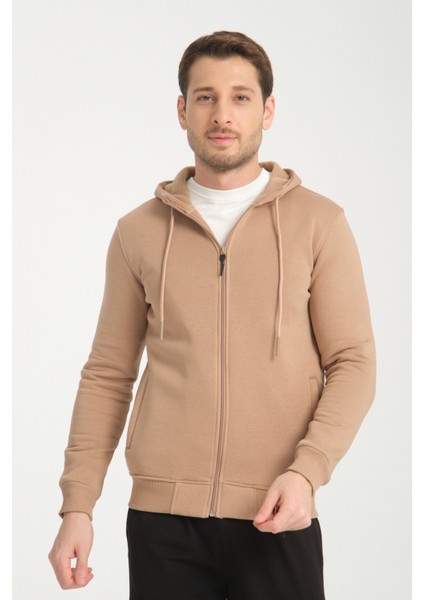3 Iplik Fermuarlı Kapşonlu Sweatshırt 6052