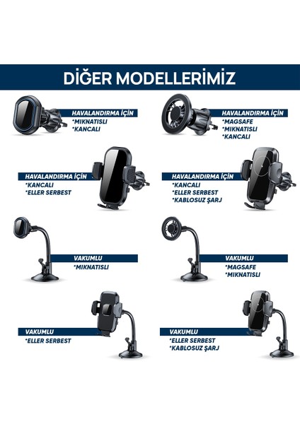 By Deji Güçlü Mıknatıslı Kancalı Araç Içi Telefon Tutucu - Havalandırma Araba Telefon Tutacağı