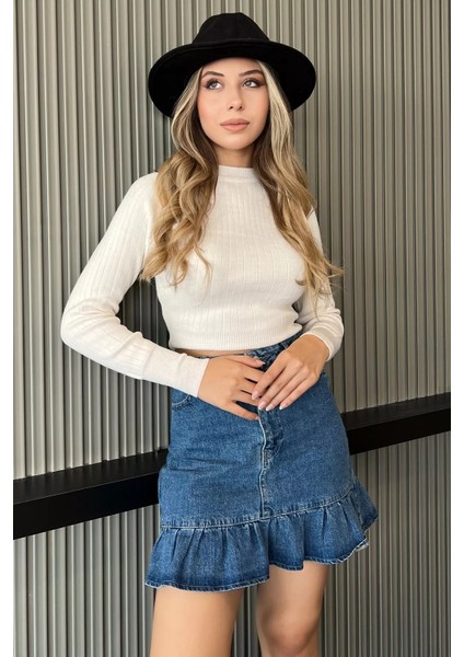 Fitilli Crop Triko Kazak P-00012422