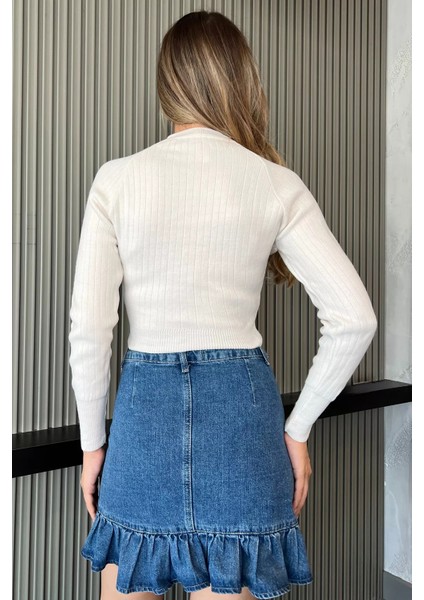 Fitilli Crop Triko Kazak P-00012422