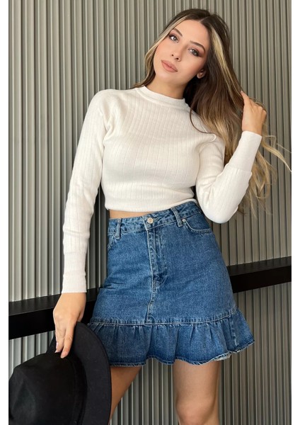 Fitilli Crop Triko Kazak P-00012422