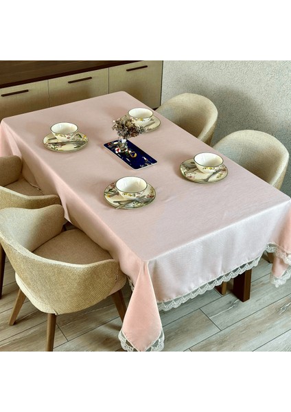 Masa Örtüsü, Leke Tutmayan Yemek Masası Örtüsü, Gardenya Kumaş Masa Örtüsü, Pembe