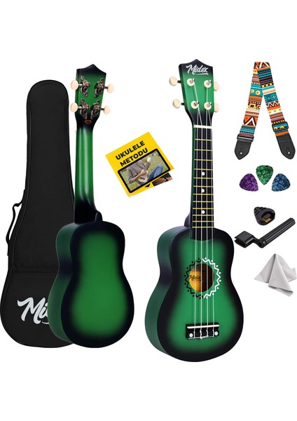 UKX-500GR Sunburs Efektli Maun Soprano Ukulele Full Set
